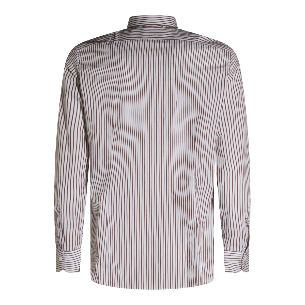 Mazzarelli Shirts Bianco-caffe _100 % Co