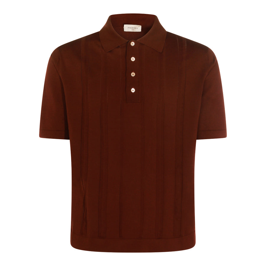 Piacenza Cashmere 100% Cotton polo in brown