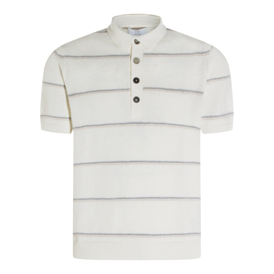 Eleventy 85% cotton polo in white
