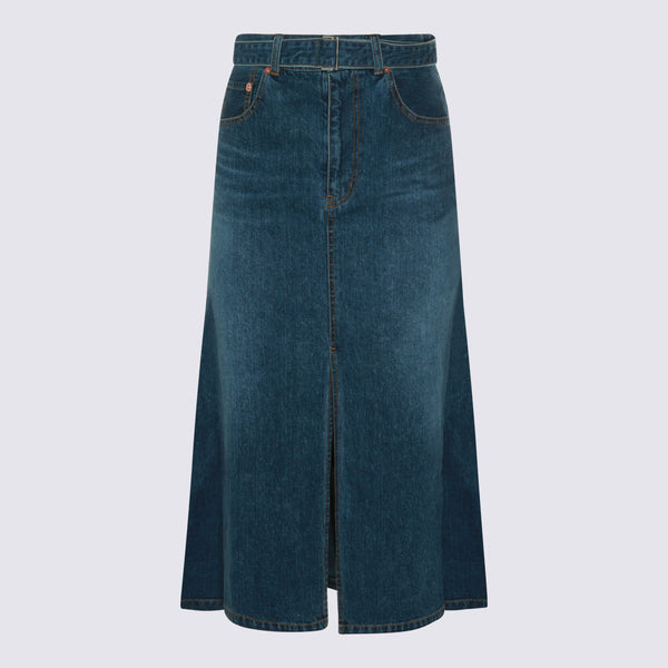 Sacai 100% Cotton skirt in blue