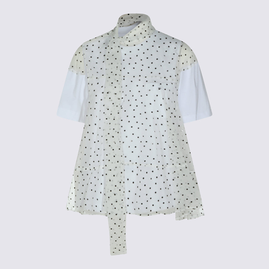 Sacai 100% Cotton blouse in white