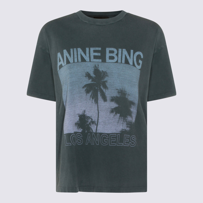 Anine Bing T-Shirts And Polos Washed Black _vi Ea