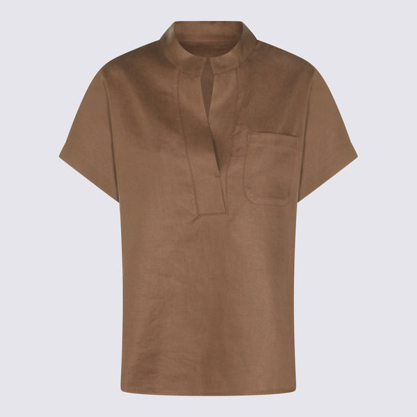 Nine In The Morning 100% Linen shirt in mocha