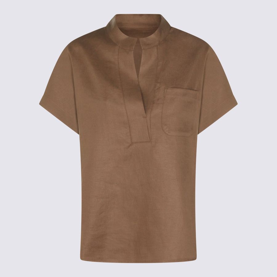 Nine In The Morning 100% Linen shirt in mocha