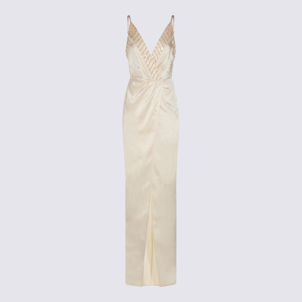 Elisabetta Franchi 82% Acetate dress in beige