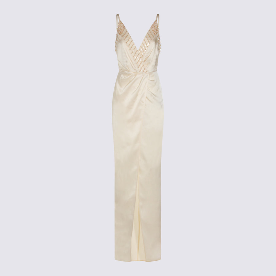 Elisabetta Franchi 82% Acetate dress in beige