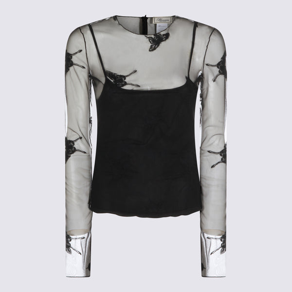 Blumarine 52% Polyamide blouse in black
