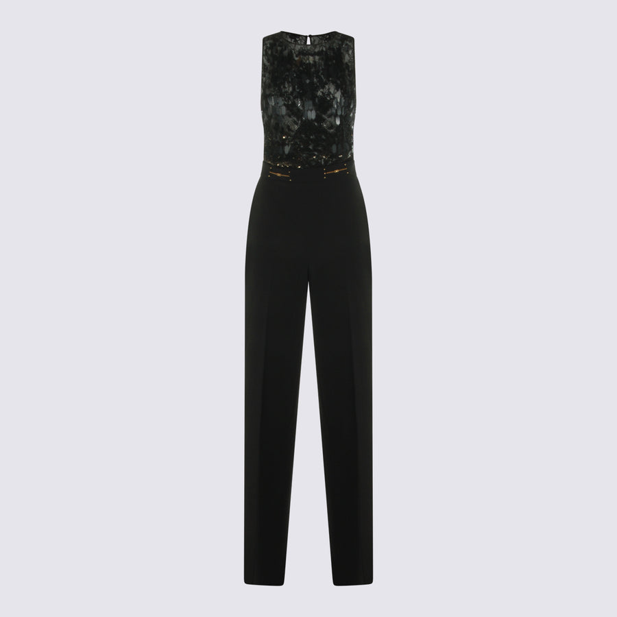 Elisabetta Franchi 95% Polyester jumpsuit in black