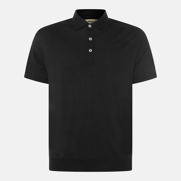 Altea 67% Linen polo in black