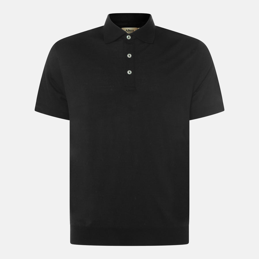 Altea 67% Linen polo in black