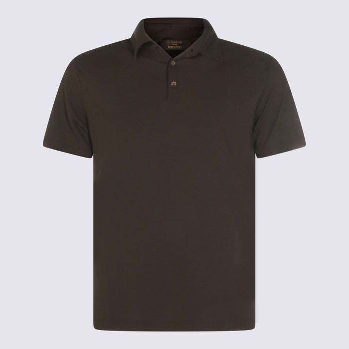 Zanone T-shirts and Polos Brown _100 % Co