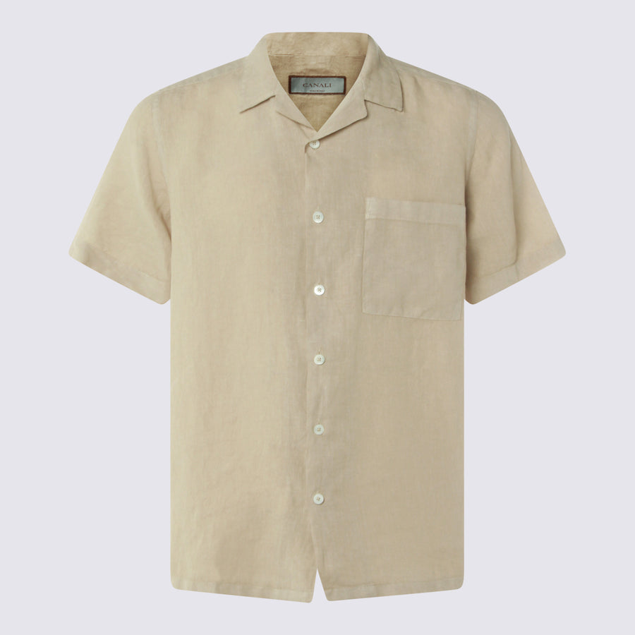 Canali 100% Linen shirt in beige