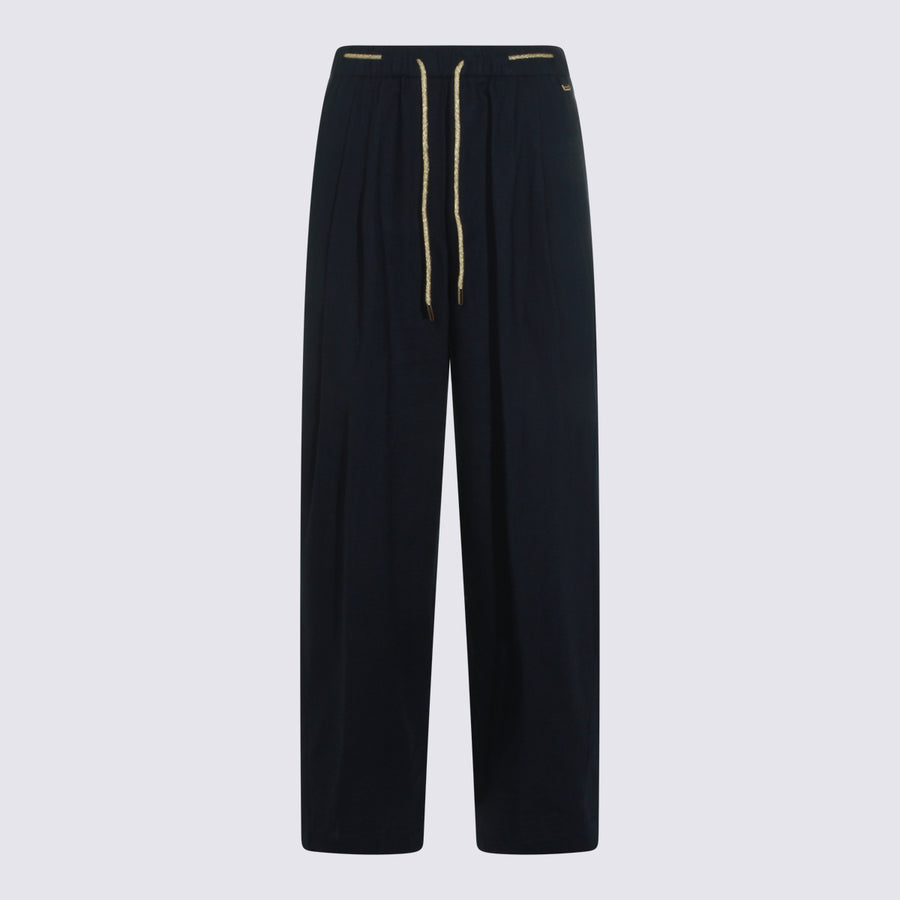 Herno 70% viscose trousers in navy