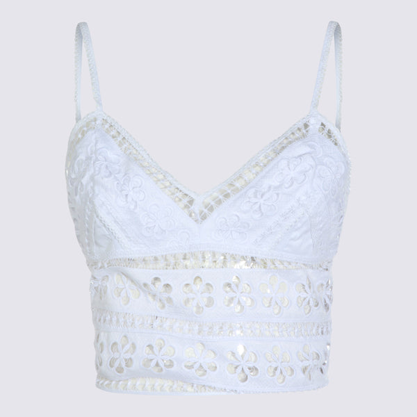 Charoruiz 90% Cotton tank top in white