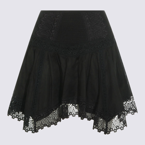 Charoruiz 90% Cotton skirt in black