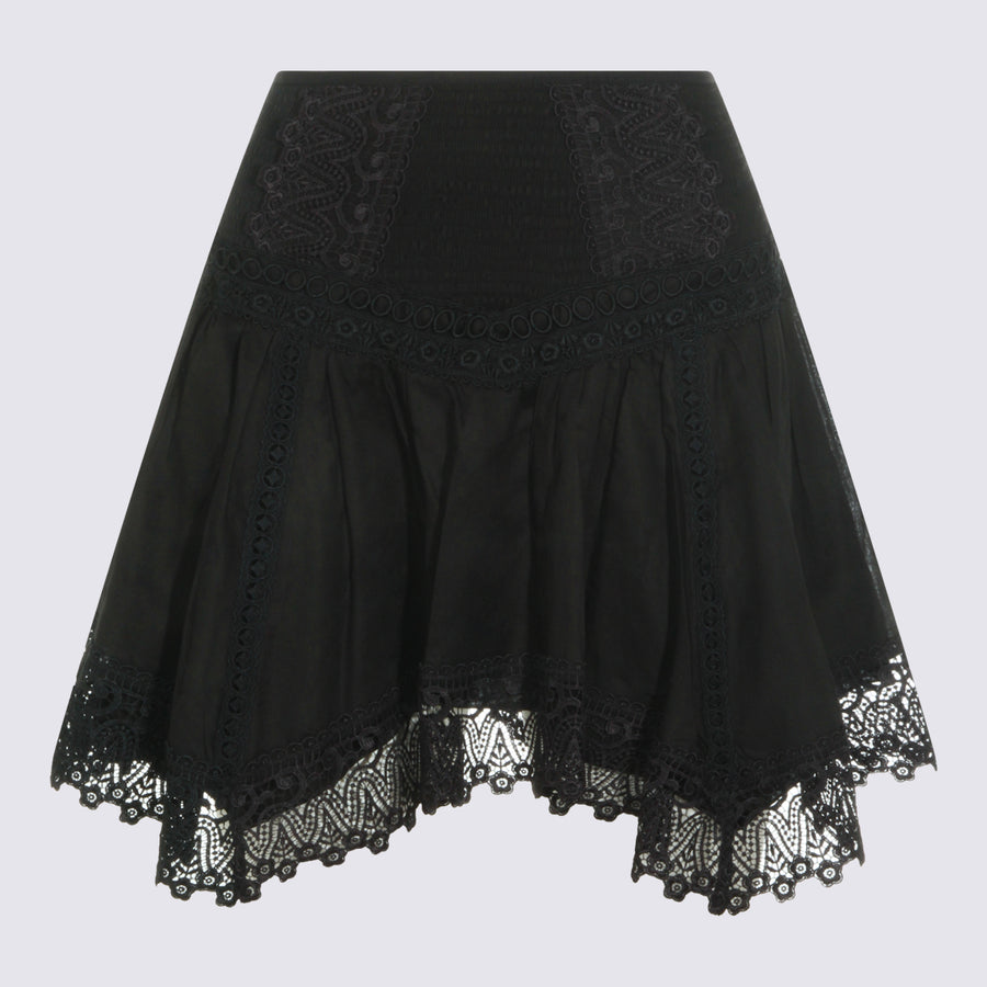 Charoruiz 90% Cotton skirt in black