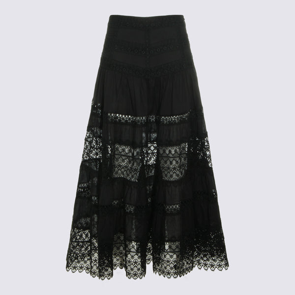 Charoruiz 90% Cotton skirt in black