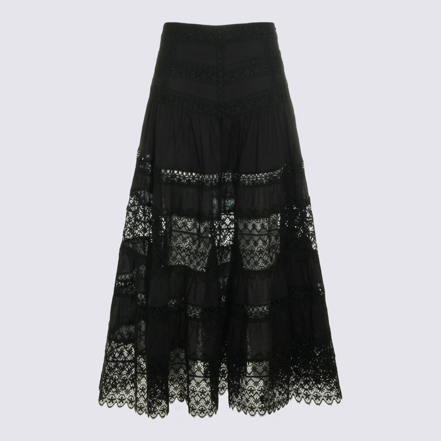 Charoruiz 90% Cotton skirt in black
