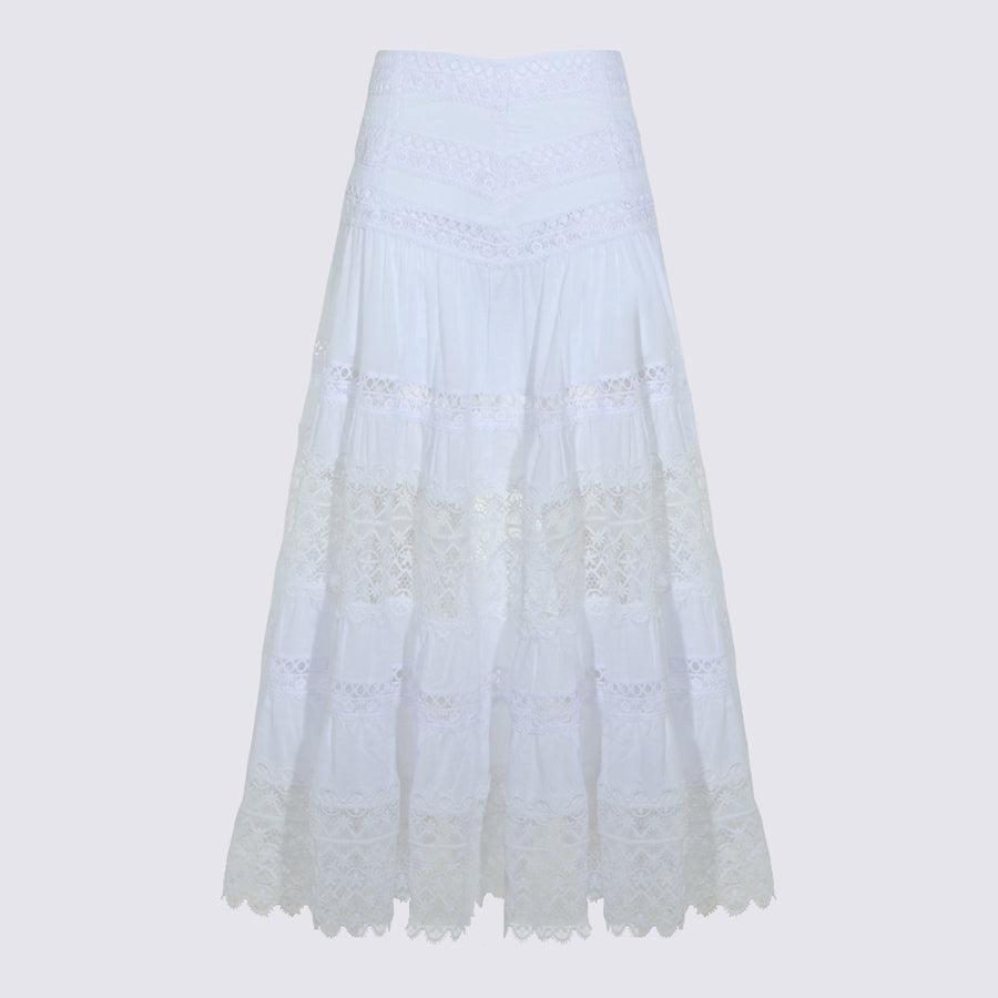 Charoruiz 90% Cotton skirt in white