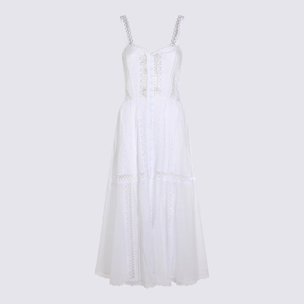 Charoruiz 90% Cotton dress in white