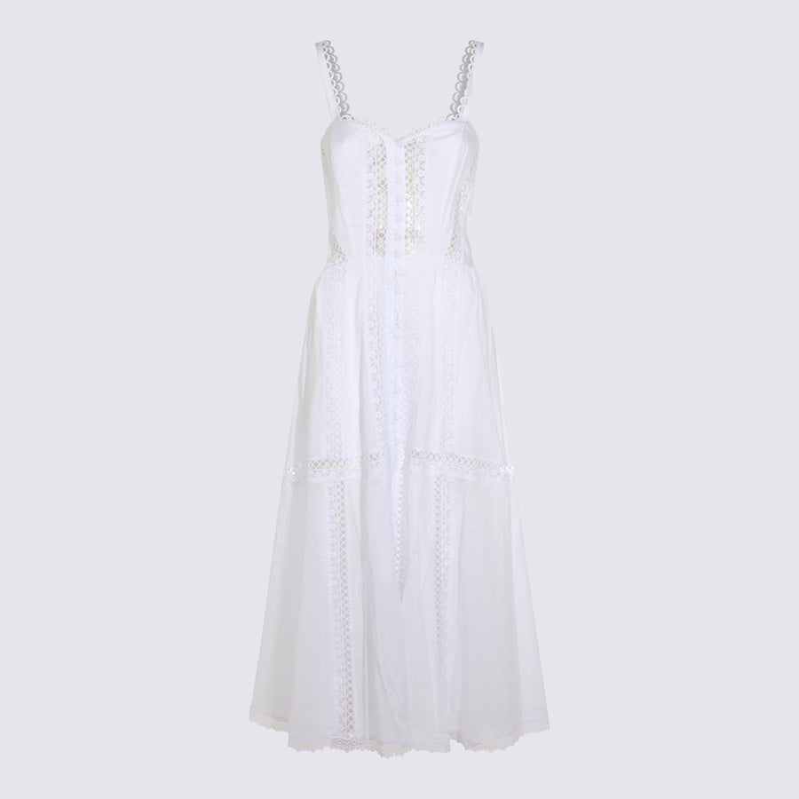 Charoruiz 90% Cotton dress in white