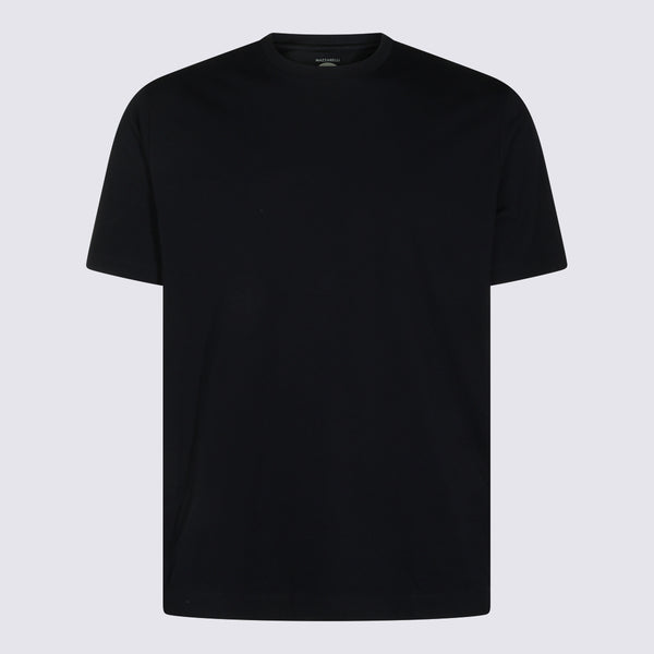 Mazzarelli 89% Cotton t-shirt in blue
