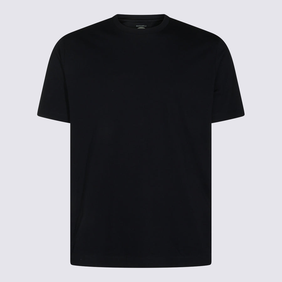 Mazzarelli 89% Cotton t-shirt in blue