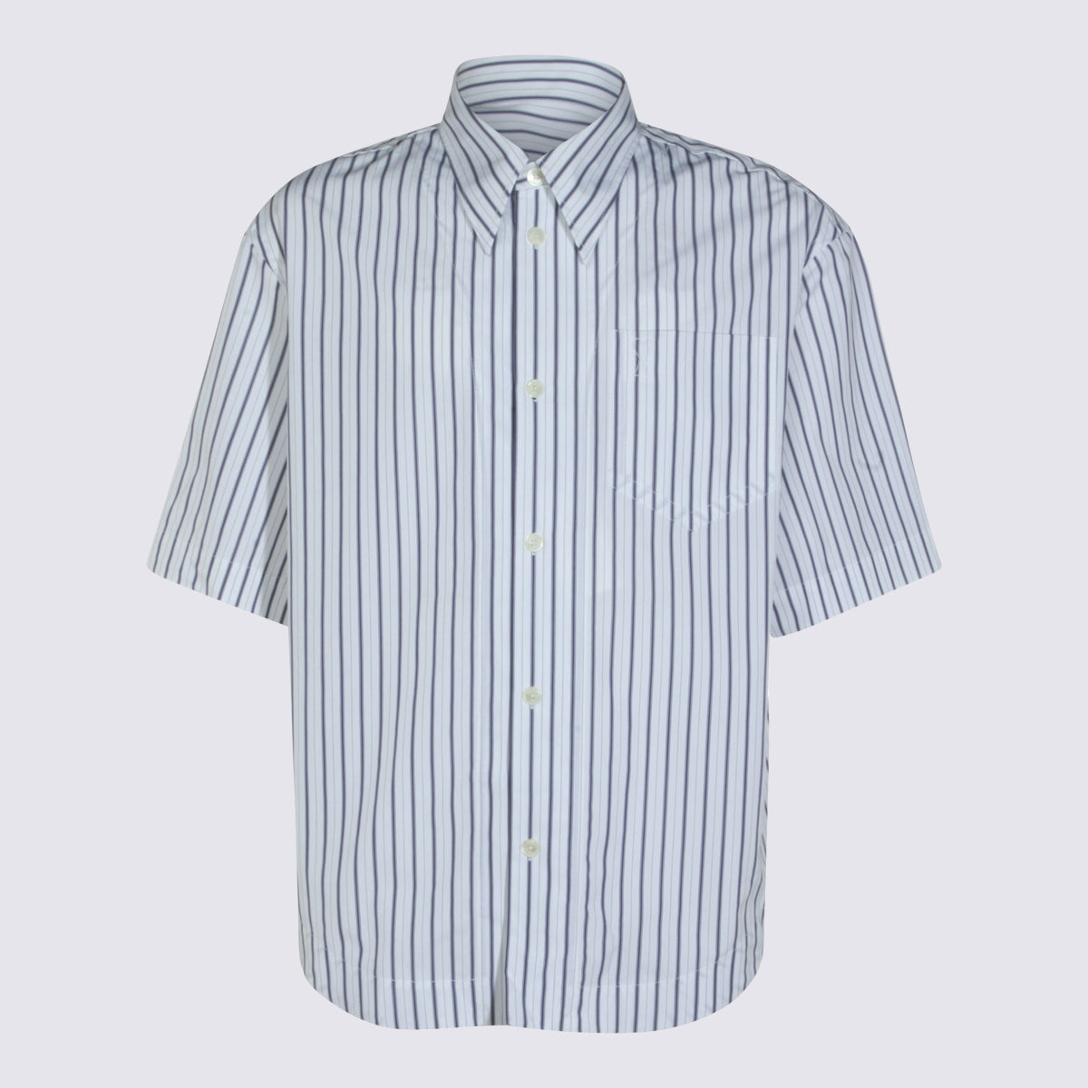 Ami Paris Shirts White-blue _100 % Co