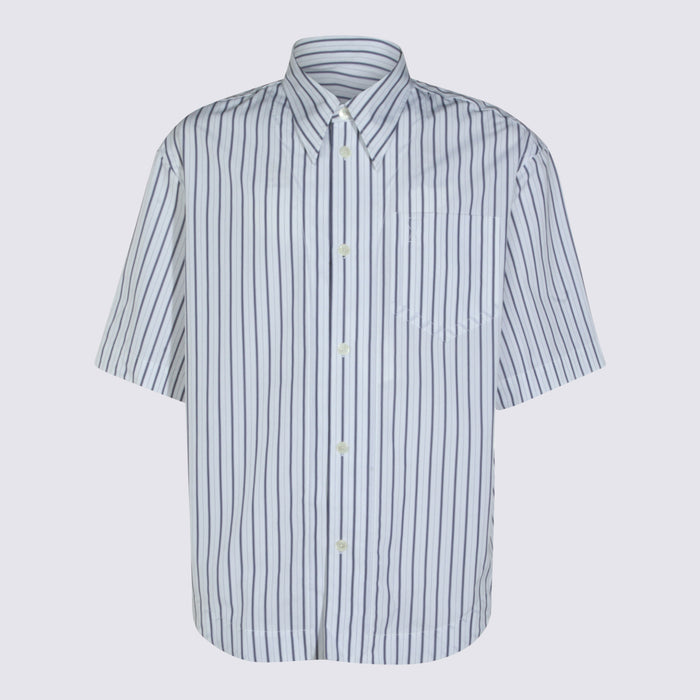 Ami Paris Shirts White-blue _100 % Co