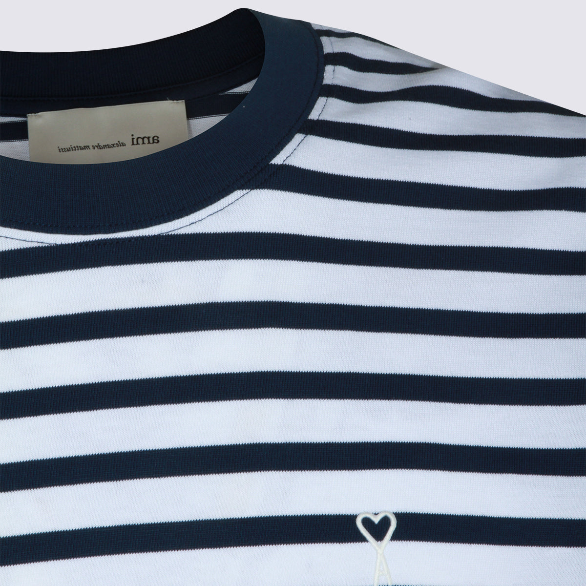Ami Paris T-shirts and Polos Blue-white _100 % Co