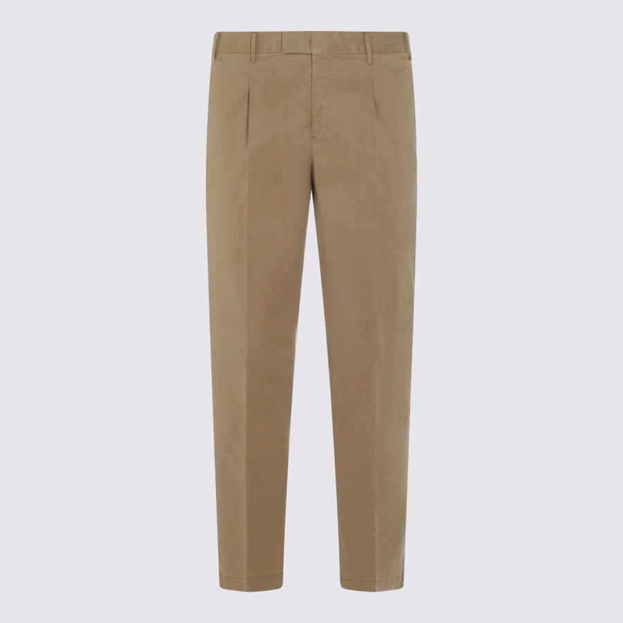 Pt Torino 62% Cotton trousers in beige