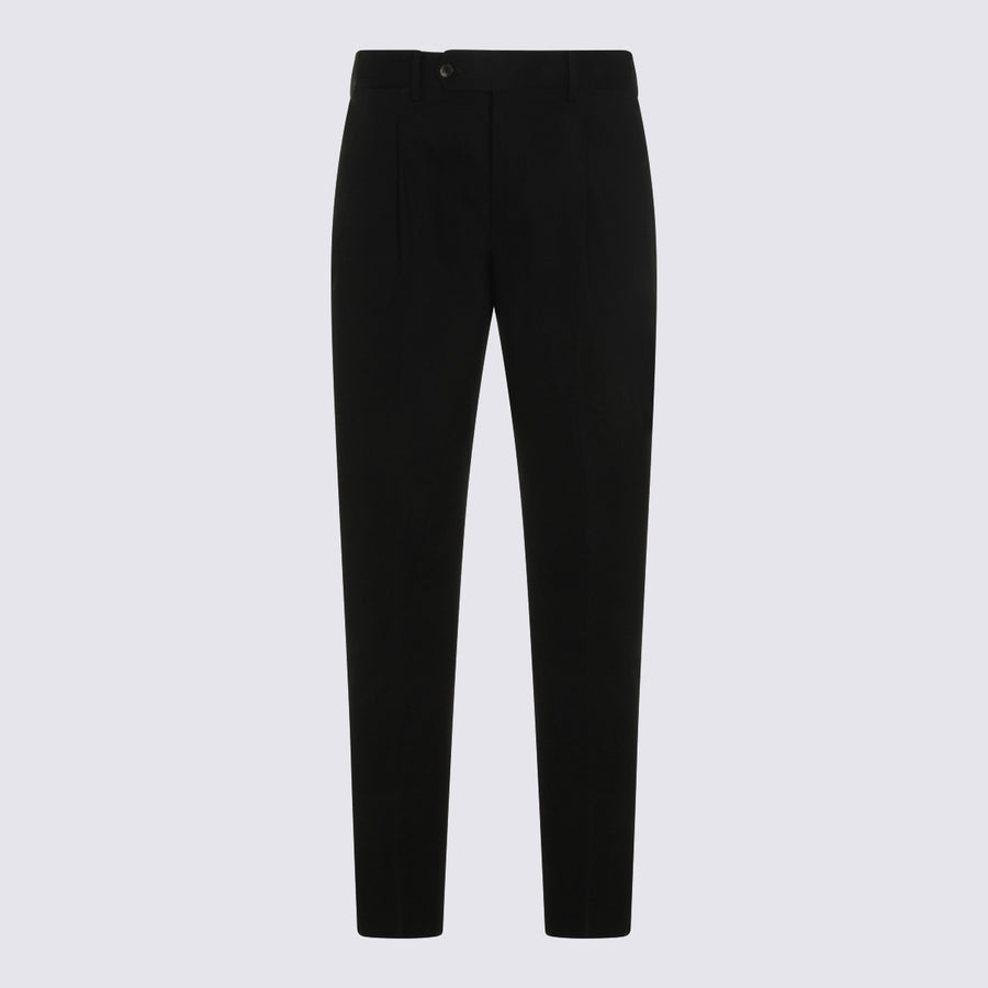 Pt Torino 95% Cotton trousers in black