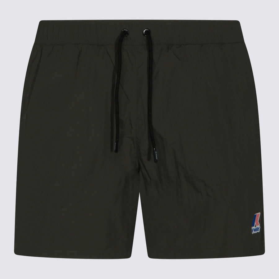 K-Way 100% Recycled Nylon swim shorts in green