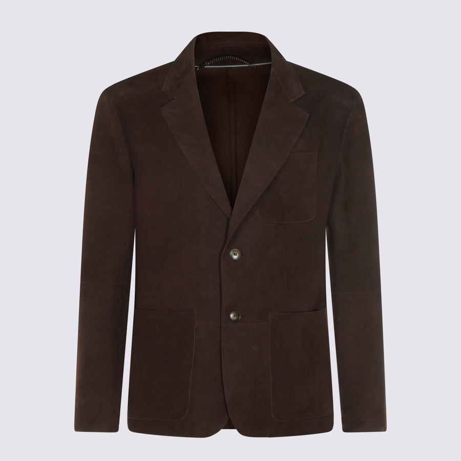 Canali Suede blazer in brown