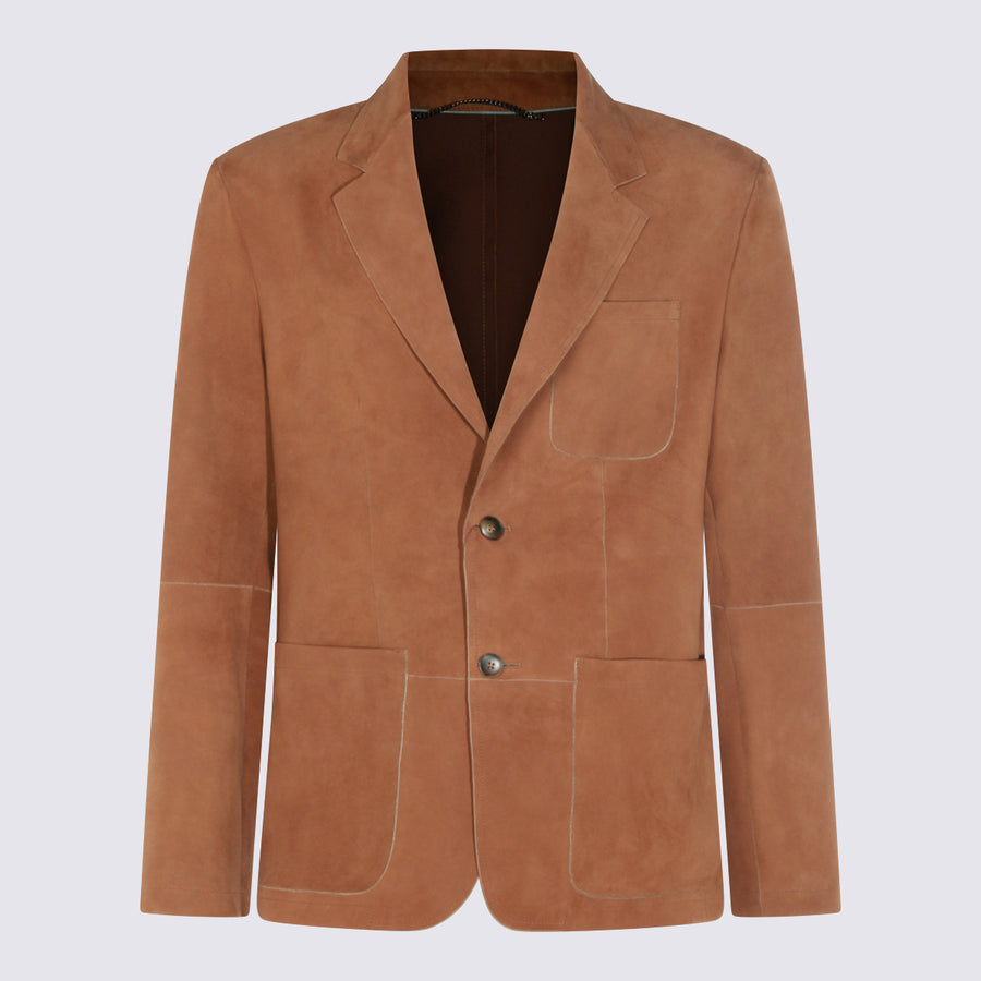 Canali 100% suede blazer in brown