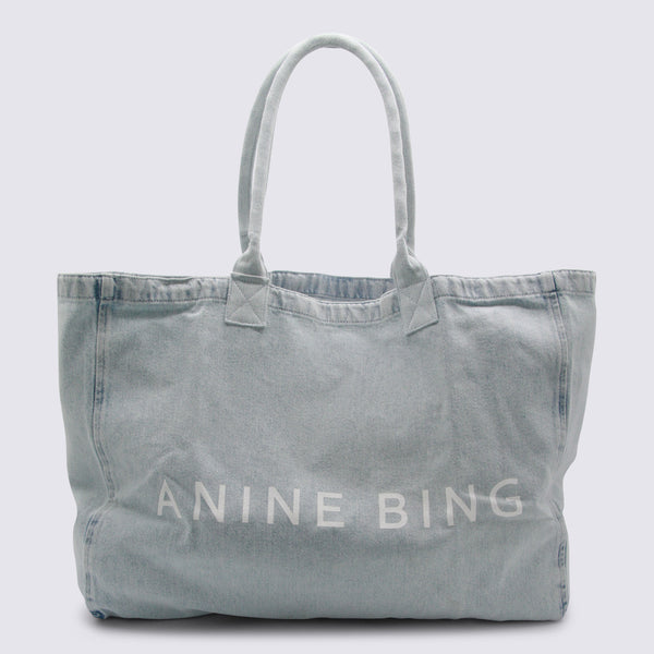 Anine Bing 100% Cotton tote bag in blue