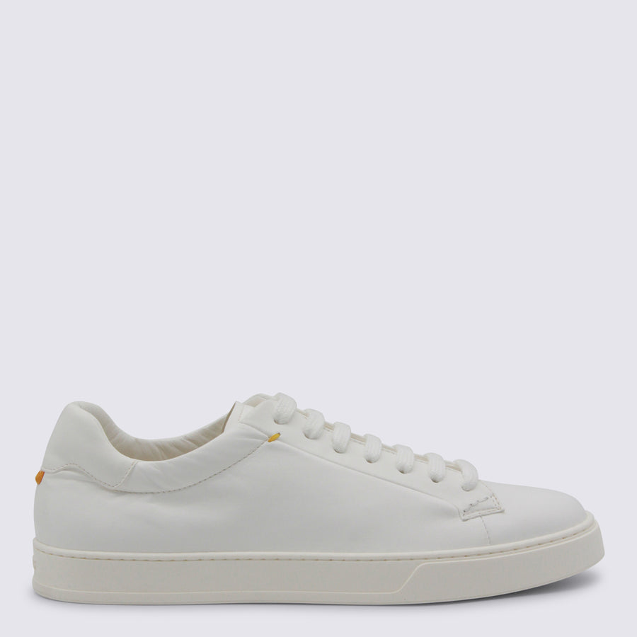 Doucal'S Leather upper sneaker in white