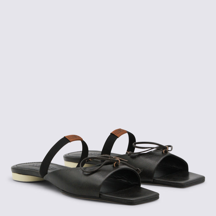 MM6 Maison Margiela Flat shoes Black/doe Brown _cover Le Sole El