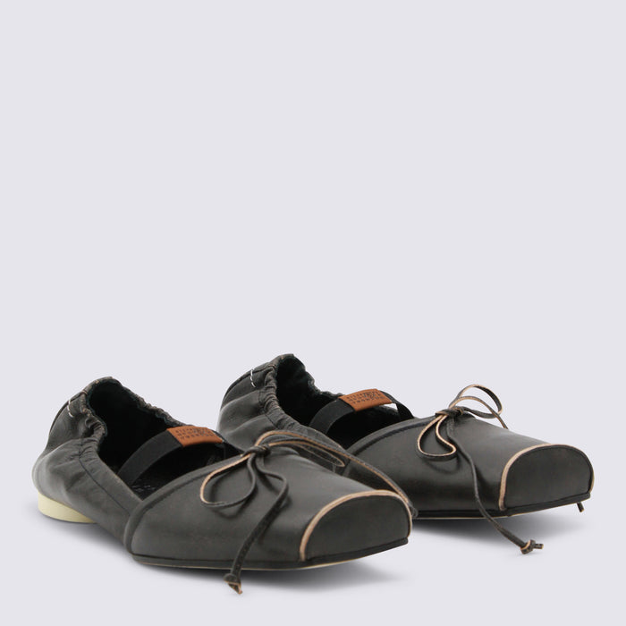 MM6 Maison Margiela Flat shoes Black/doe Brown _cover Le Sole El