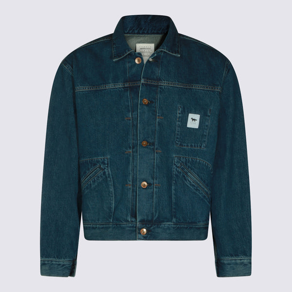 Maison Kitsune' 100% cotton jacket in blue
