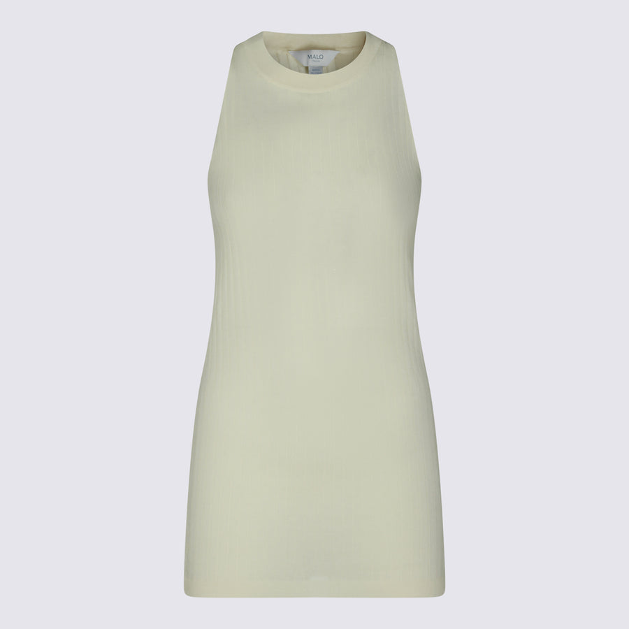 Malo 100% cotton tank top in beige