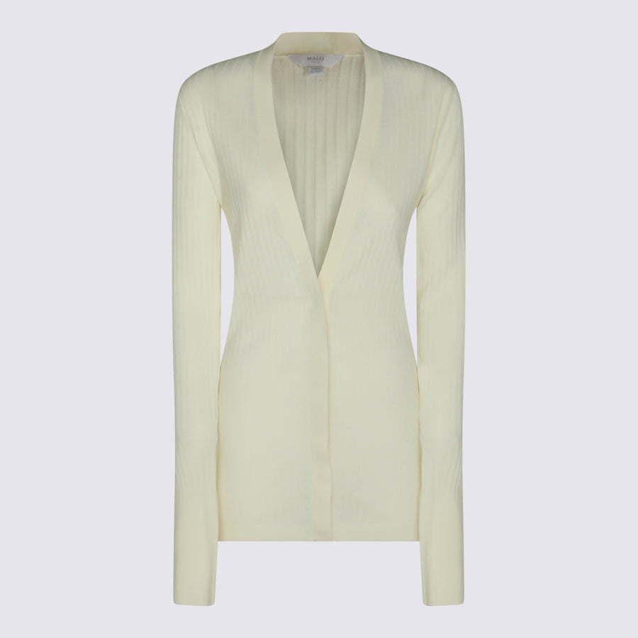 Malo 100% Cotton cardigan in beige