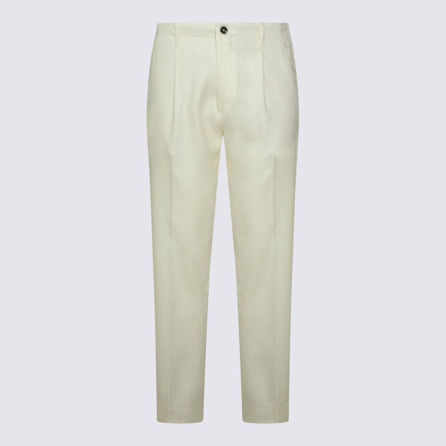 Nine In The Morning 57% Linen trousers in white