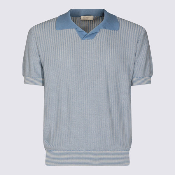 Piacenza Cashmere 55% Silk polo in blue