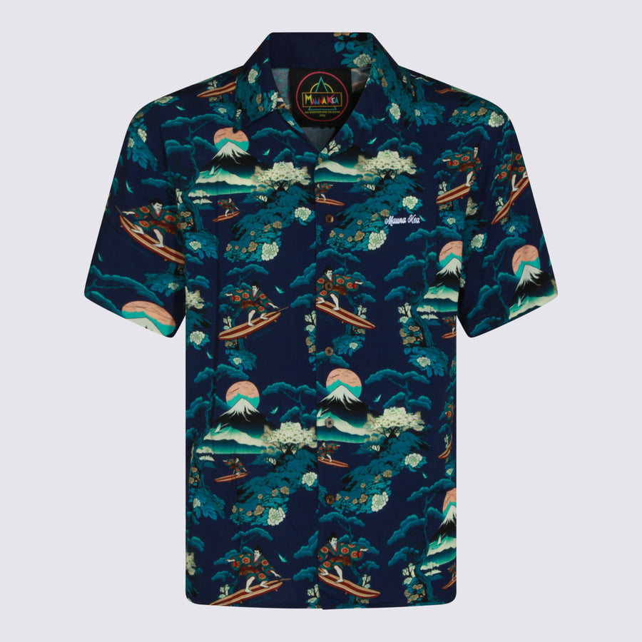 Maunakea 100% Viscose shirt in navy