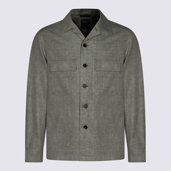 Zegna 46% linen jacket in gray