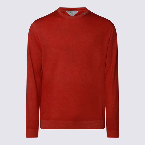 Malo 100% Wool sweater in red