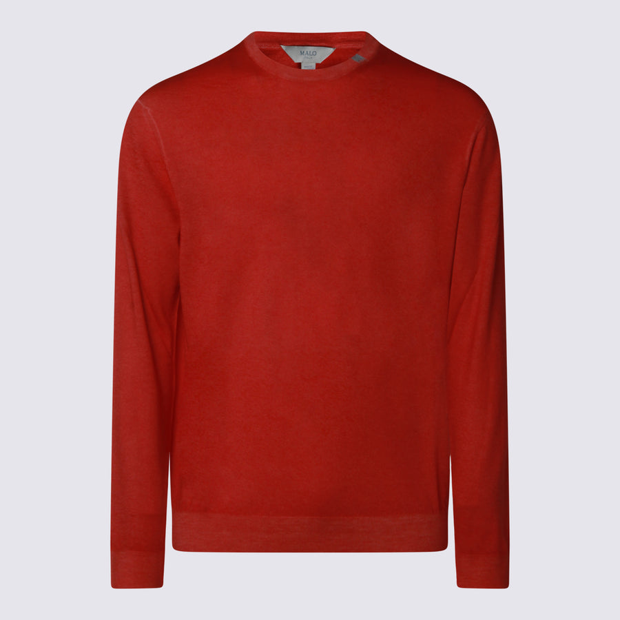 Malo 100% Wool sweater in red