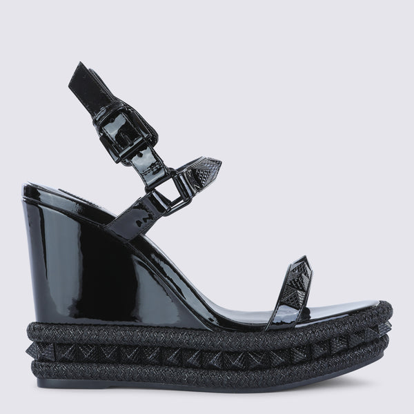 Christian Louboutin Patent leather heel sandal in black