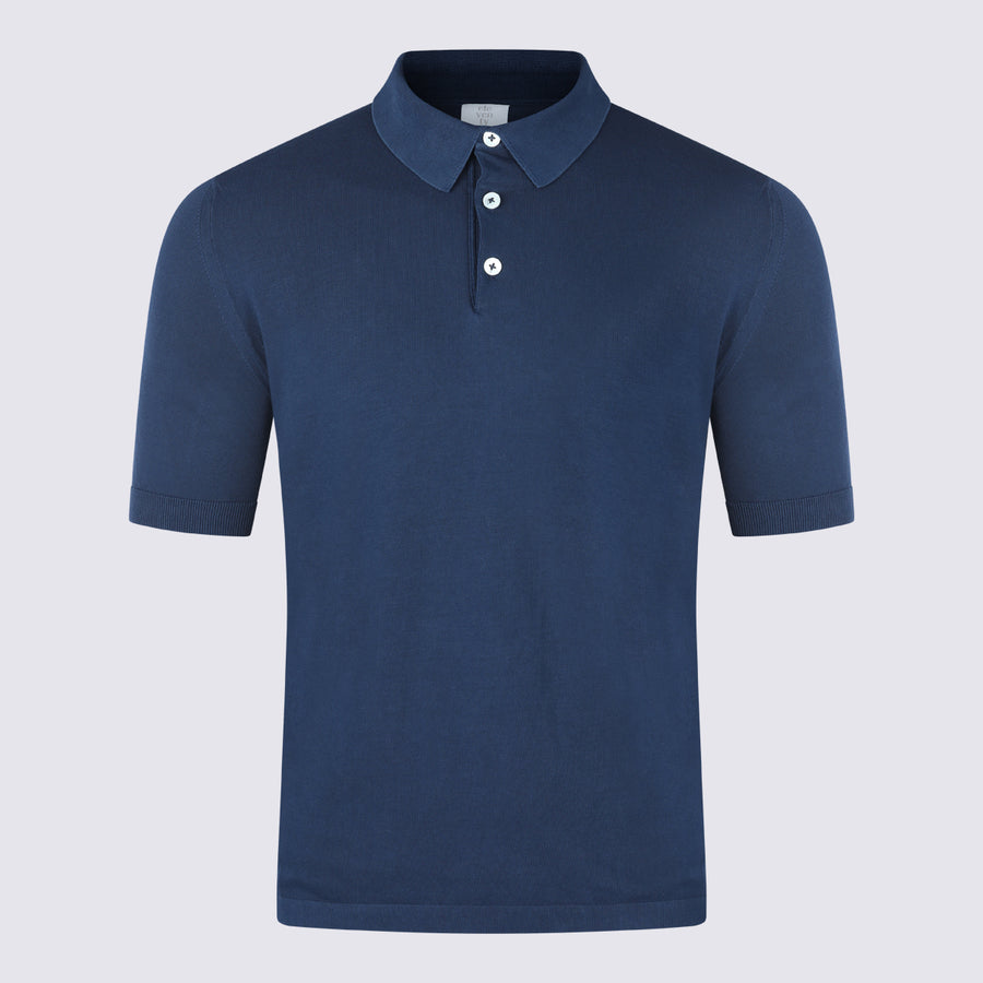 Eleventy 100% cotton polo in navy